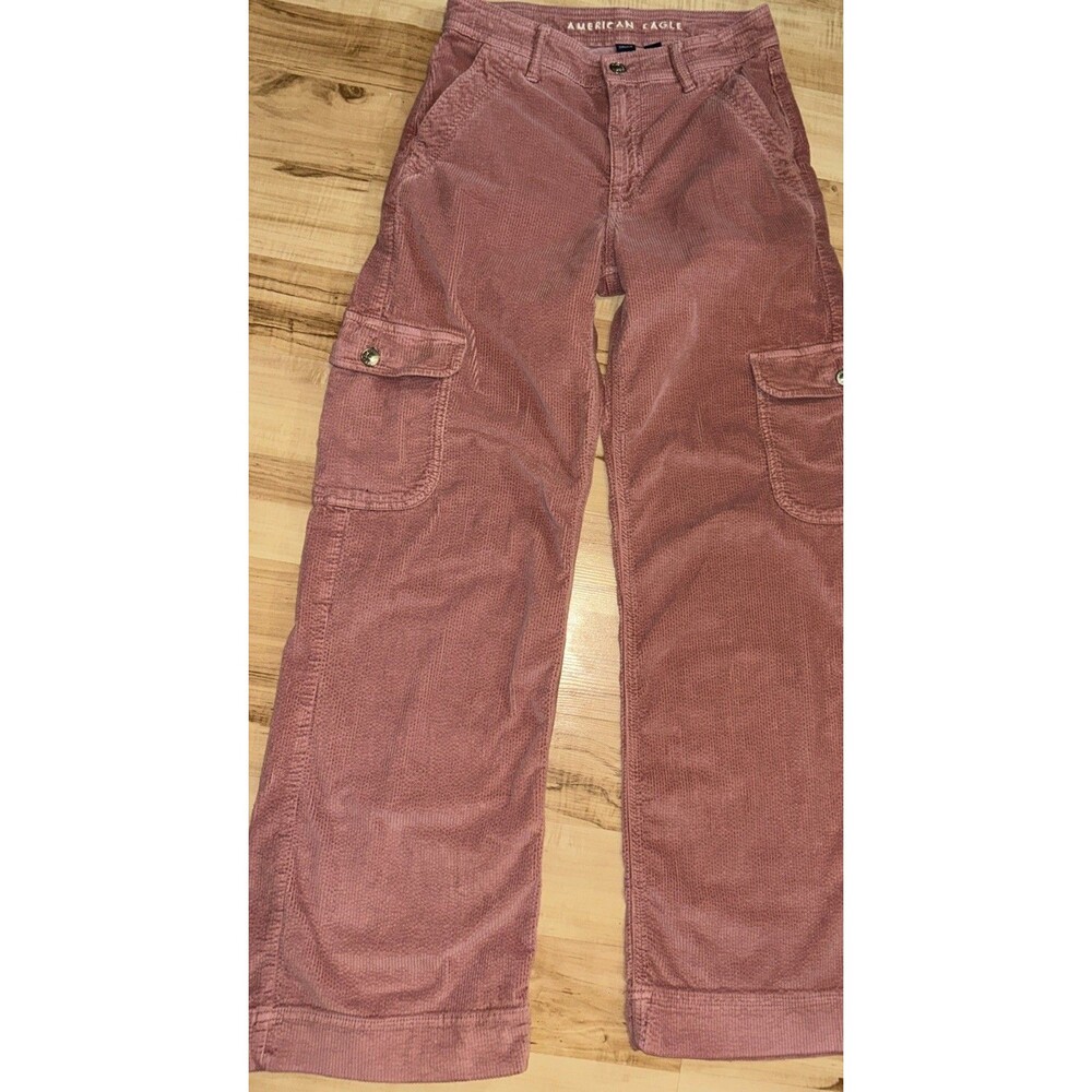 American Eagle Corduroy Pants Baggy Wide Leg Size 2 Pink